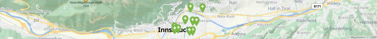 Map view for Pharmacies emergency services nearby Mühlau (Innsbruck  (Stadt), Tirol)